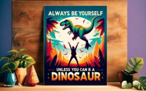 always be yourself unless you can be a dinosaur