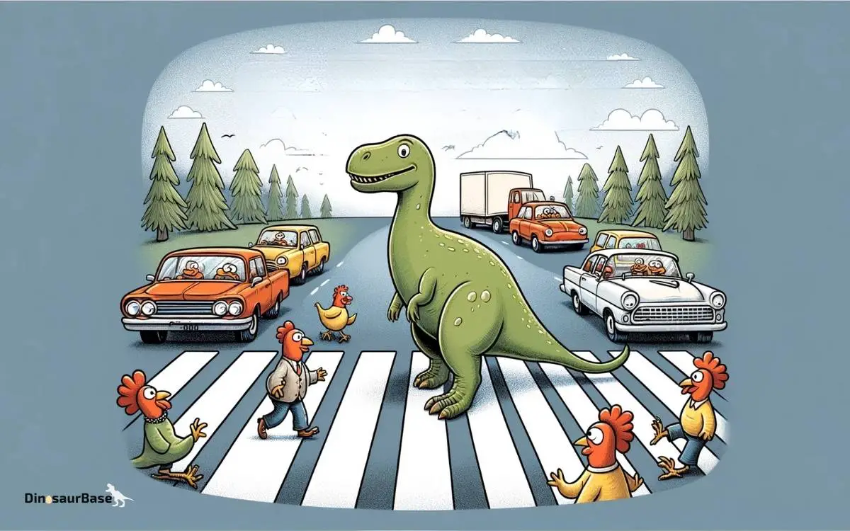 why did the dinosaur cross the road