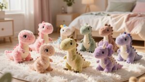 cute roaring dinosaur plushies