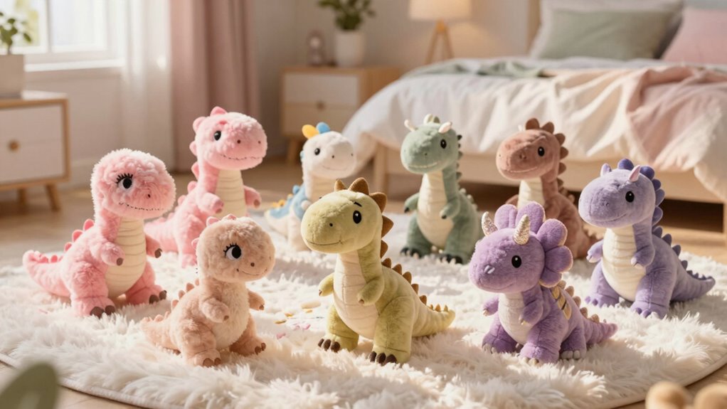 cute roaring dinosaur plushies