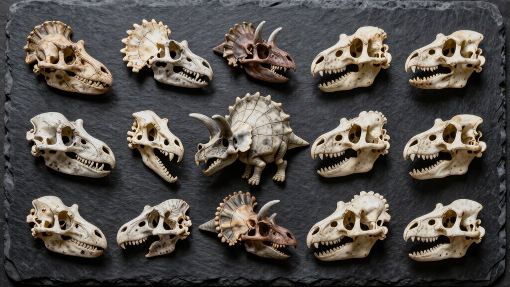detailed prehistoric skull models