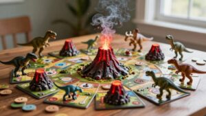 dinosaur volcano themed board games