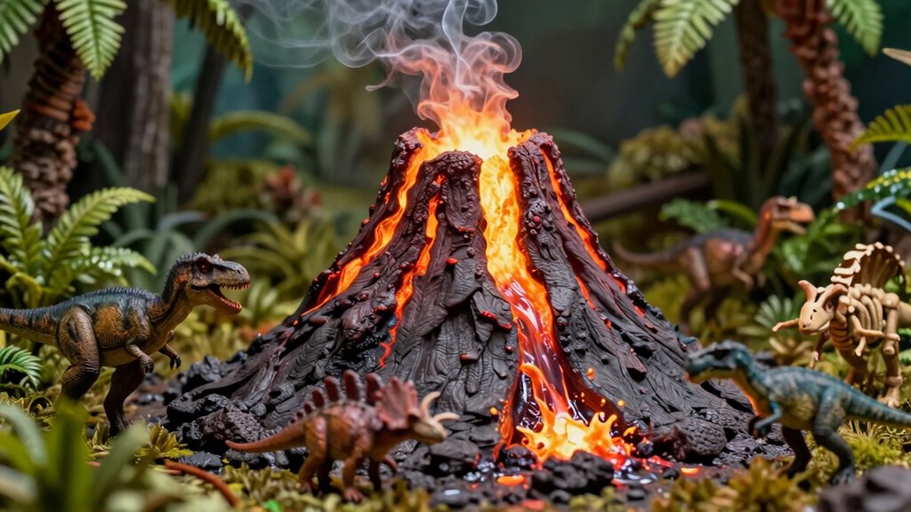 fourteen volcanic dinosaur playsets