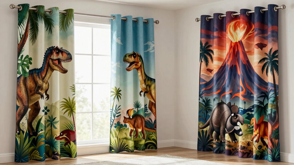 jurassic themed dinosaur curtain sets