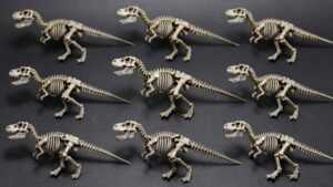nine display ready dinosaur skeletons