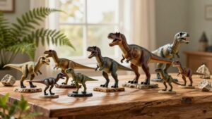 twelve detailed dinosaur modelkits