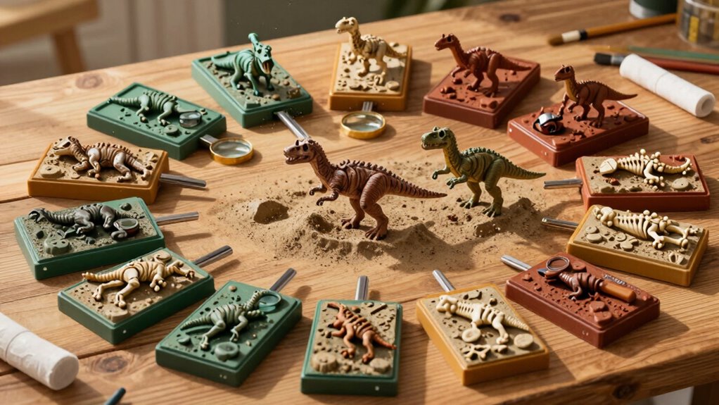 twelve dinosaur excavation kits