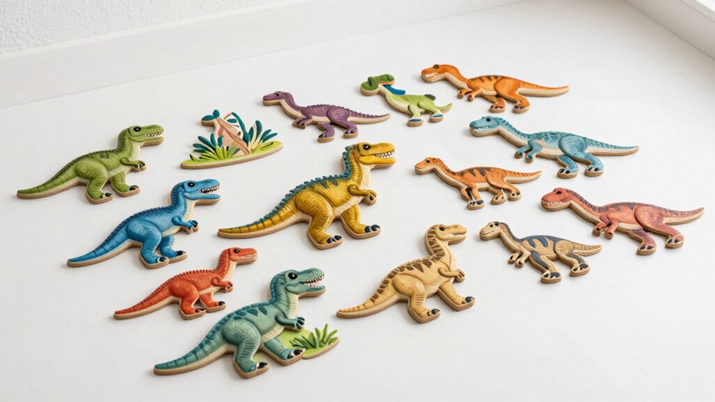 twelve dinosaur floor puzzles
